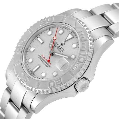 rolex yachtmaster 35mm steel platinum|Rolex yacht master for sale.